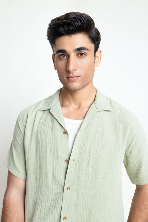 The Olive Classic Fit Cuban Collar Shirt